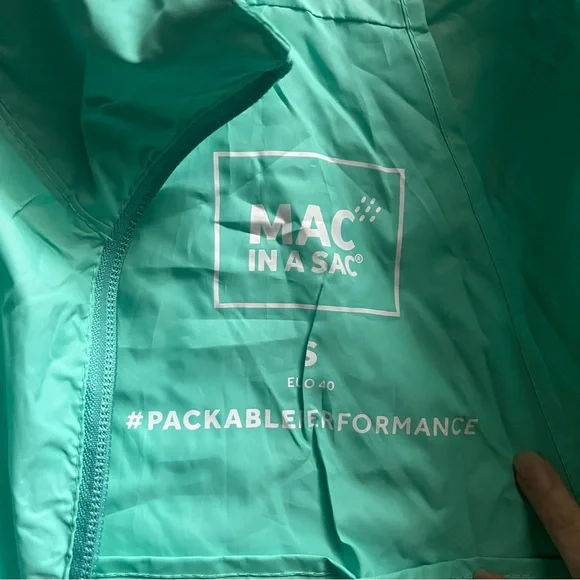 Mac in a Sac Origin II Packable Waterproof Jacket – Size S – Tiffany/Mint - Picture 7 of 11